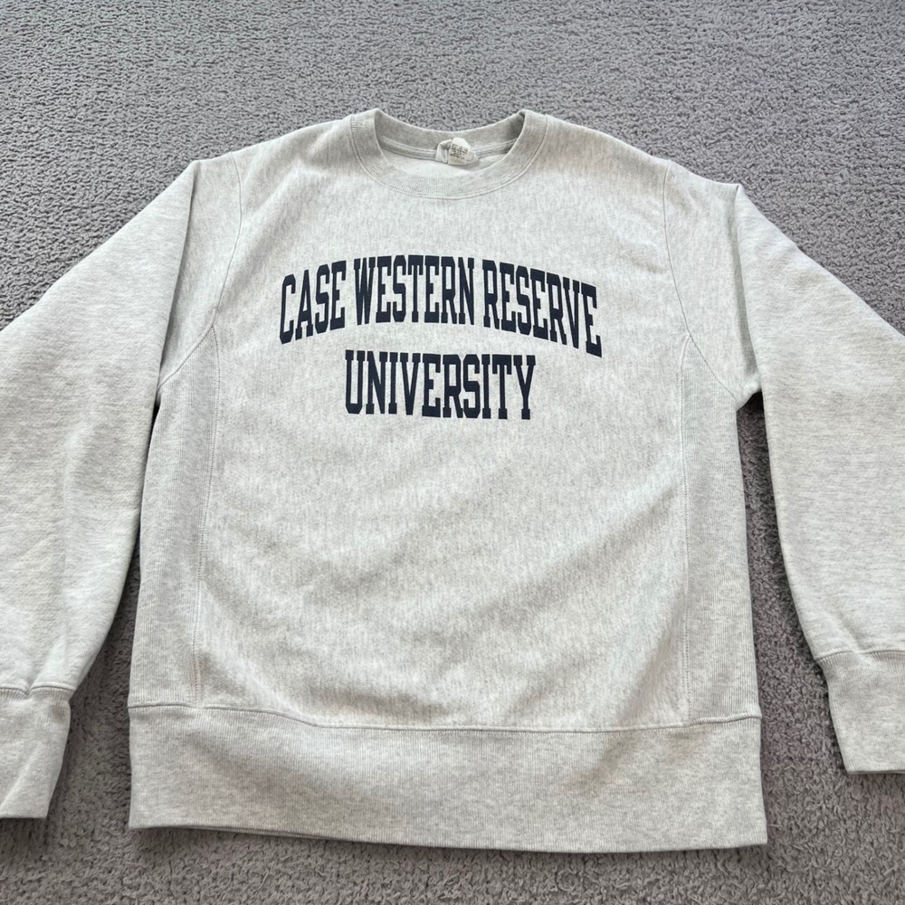 Champion Reverse Weave Case Western Reserve University Sweatshirt Men Small Grey